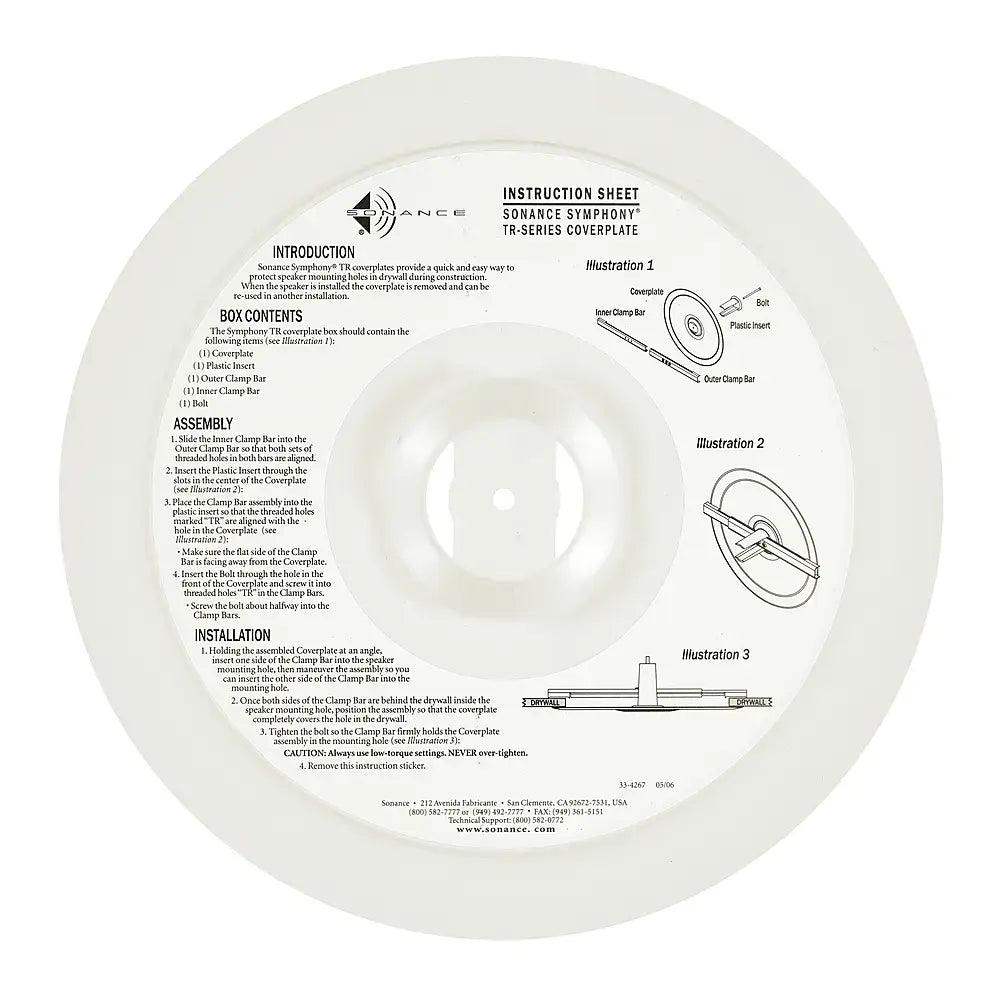 Sonance - MEDIUM ROUND COVERPLATE - Visual Performance Coverplate for select 6.5" In-wall Round Speakers (2-Pack) - White - Creation Networks