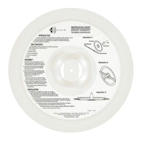 Sonance - MEDIUM ROUND COVERPLATE - Visual Performance Coverplate for select 6.5" In-wall Round Speakers (2-Pack) - White - Creation Networks