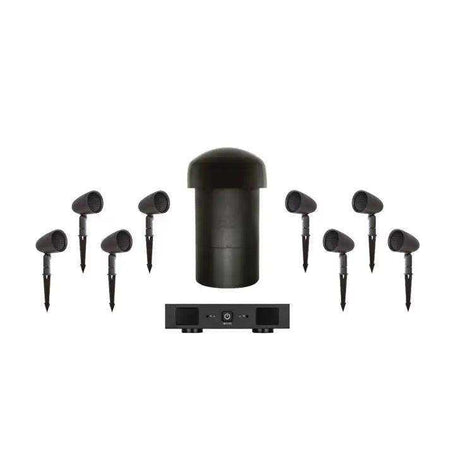Sonance - SGS 8.1 SYSTEM - Garden Series 8.1-Ch. Outdoor Speaker System with In-Ground Subwoofer (8 - SATS, 1 - SUB, 1 - 2-150 AMP) - Dark Brown/Black (Each) - Creation Networks