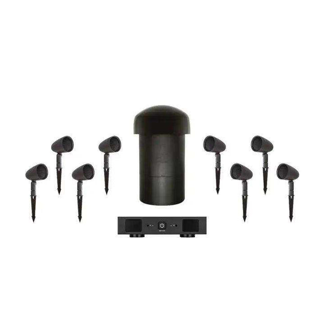 Sonance - SGS 8.1 SYSTEM - Garden Series 8.1-Ch. Outdoor Speaker System with In-Ground Subwoofer (8 - SATS, 1 - SUB, 1 - 2-150 AMP) - Dark Brown/Black (Each) - Creation Networks