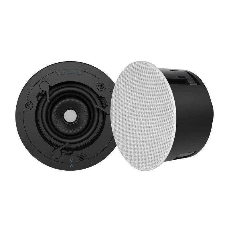 Sonance VX46R 4" Round In-Ceiling Speaker with White Micro Trim Grille (Pair) - Creation Networks