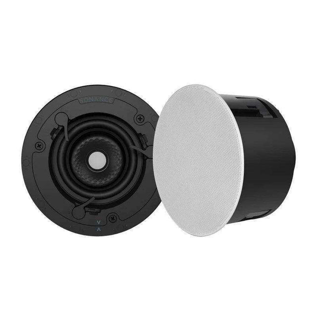 Sonance VX46R 4" Round In-Ceiling Speaker with White Micro Trim Grille (Pair) - Creation Networks