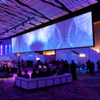 Draper StageScreen portable fold-and-roll projection screen system