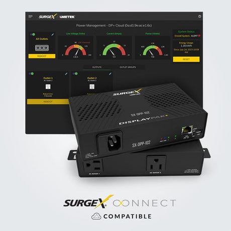 SurgeX SX-DPP-102 DisplayPak+ Power Management System, 120V/2-Outlet DisplayPak+ SurgeX