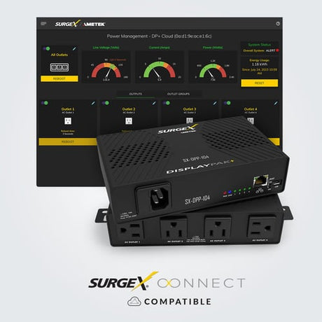 SurgeX SX-DPP-104 DisplayPak+ Power Management System, 120V/4-Outlet DisplayPak+ SurgeX