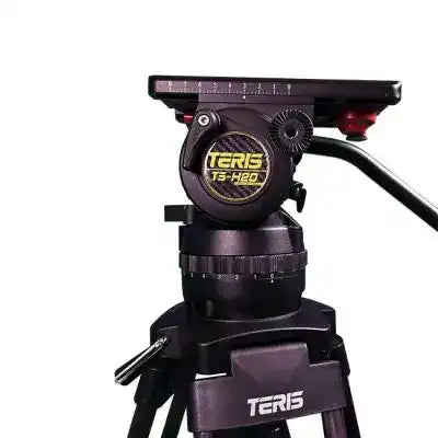 Teris TS-H20CF-Q 100mm Flat Base Fluid Head & 2-Stage Carbon Fiber Tripod System