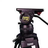 Teris TS-H20CF-Q 100mm Flat Base Fluid Head & 2-Stage Carbon Fiber Tripod System