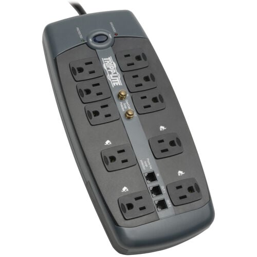 Eaton TLP1008TELTV 10-Outlet Surge Protector, 8 ft. (2.43 m) Cord, 3345 Joules Surge Protectors & Power Strips Eaton