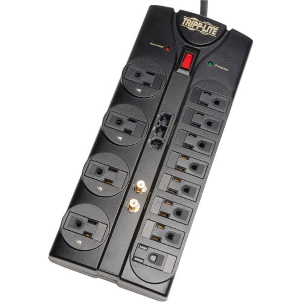 Eaton TLP1208SAT Protect It 12-Outlet Surge Protector, 8 ft. (2.43 m) Cord, 2880 Joules Surge Protectors & Power Strips Eaton