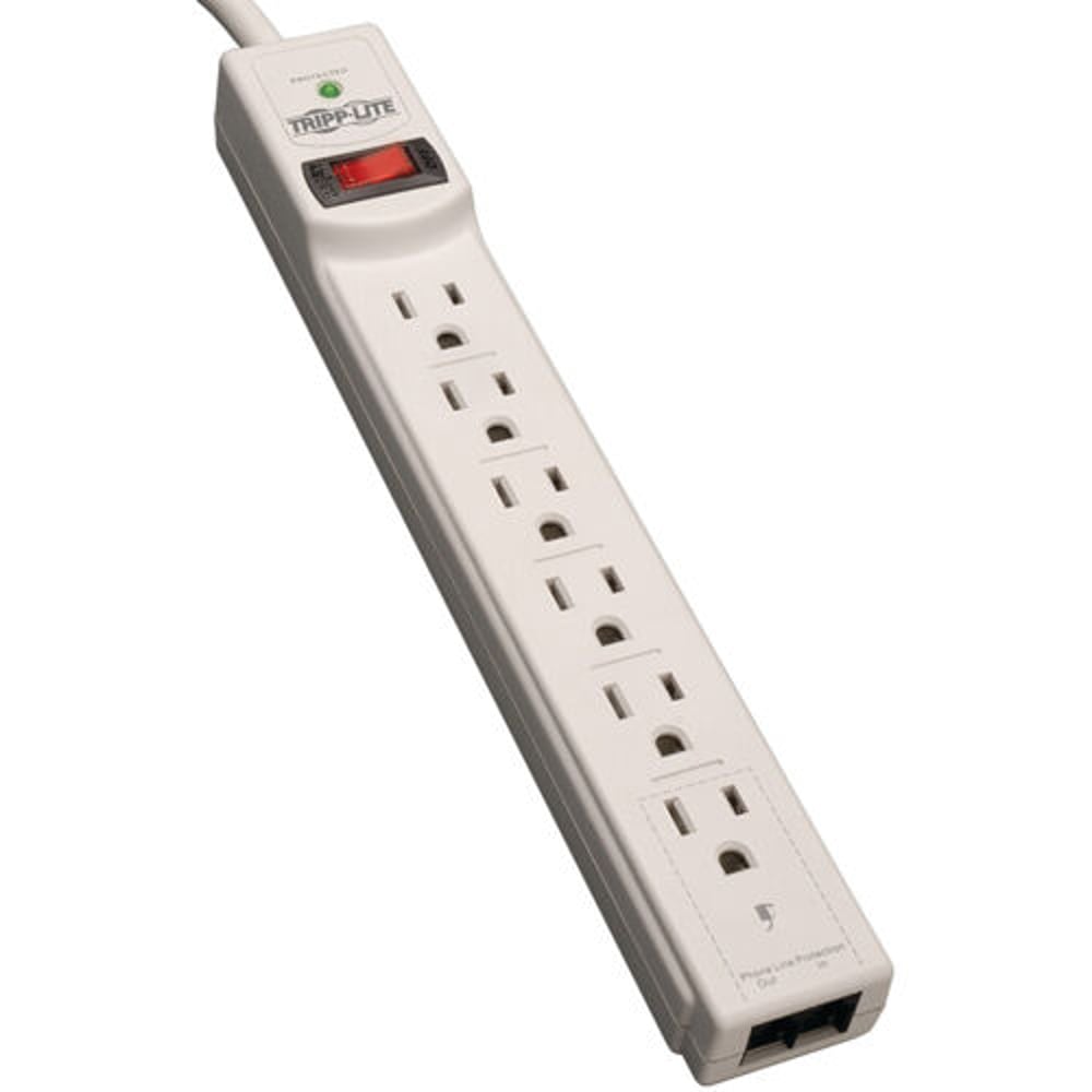 Eaton TLP604TEL – 6-Outlet Surge Protector with Phone Protection Surge Protectors & Power Strips Eaton