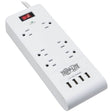 Eaton TLP64USBRA15 6-Outlet Surge Protector with 4 USB Ports (4.2A Shared) - 15 ft. Surge Protectors & Power Strips Eaton
