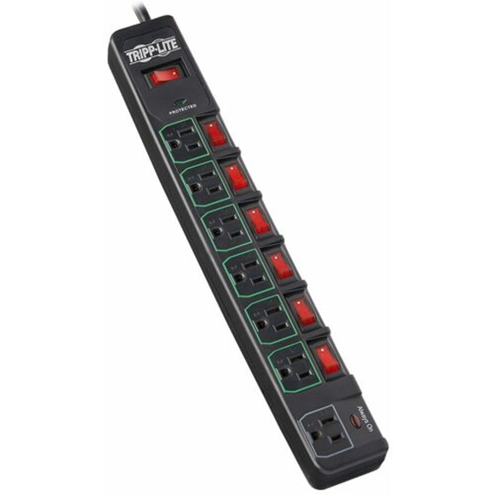 Eaton TLP76MSGB ECO-Surge 7-Outlet Surge Protector, 6 ft. (1.83 m) Cord, 1080 Joules Surge Protectors & Power Strips Eaton