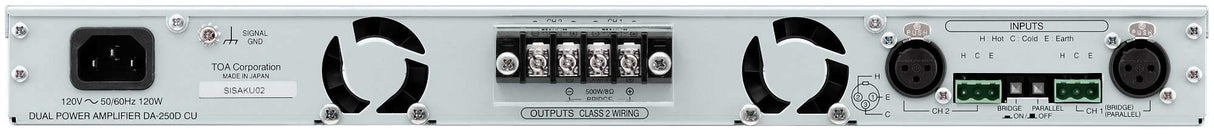 TOA Electronics 2-Channel Digital Amplifier (2 x 250W @ 4 Ohms) - DA-250D CU - Creation Networks