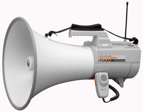 TOA Electronics 30W Shoulder-Held Megaphone with Whistle & Built-In Wireless Mic Receiver (Gray) - ER-2930W - Creation Networks