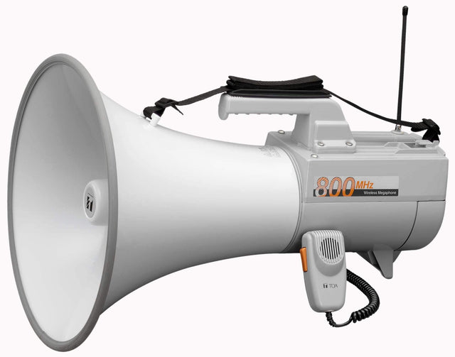 TOA Electronics 30W Shoulder-Held Megaphone with Whistle & Built-In Wireless Mic Receiver (Gray) - ER-2930W - Creation Networks
