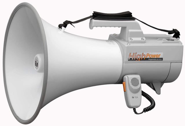 TOA Electronics 30W Shoulder-Held Megaphone with Whistle and Detachable Microphone (Gray) - ER-2230W - Creation Networks