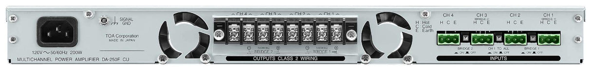 TOA Electronics 4-Channel Digital Amplifier (4 x 250W @ 4 Ohms) - DA-250F CU - Creation Networks