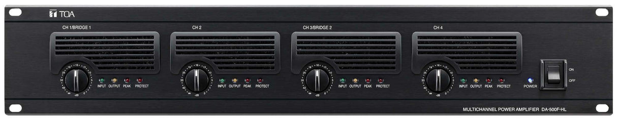 TOA Electronics 4-Channel Digital Amplifier (500W Per Channel, 70V) - DA-500F-HLCU - Creation Networks