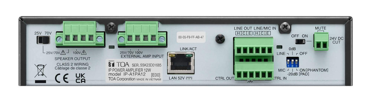 TOA Electronics IP Power Amplifier 12W - IP-A1PA12 - Creation Networks