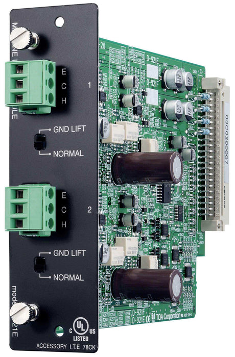 TOA Electronics Mic/Line Input Module (24 bits monaural type) - D-921E - Creation Networks