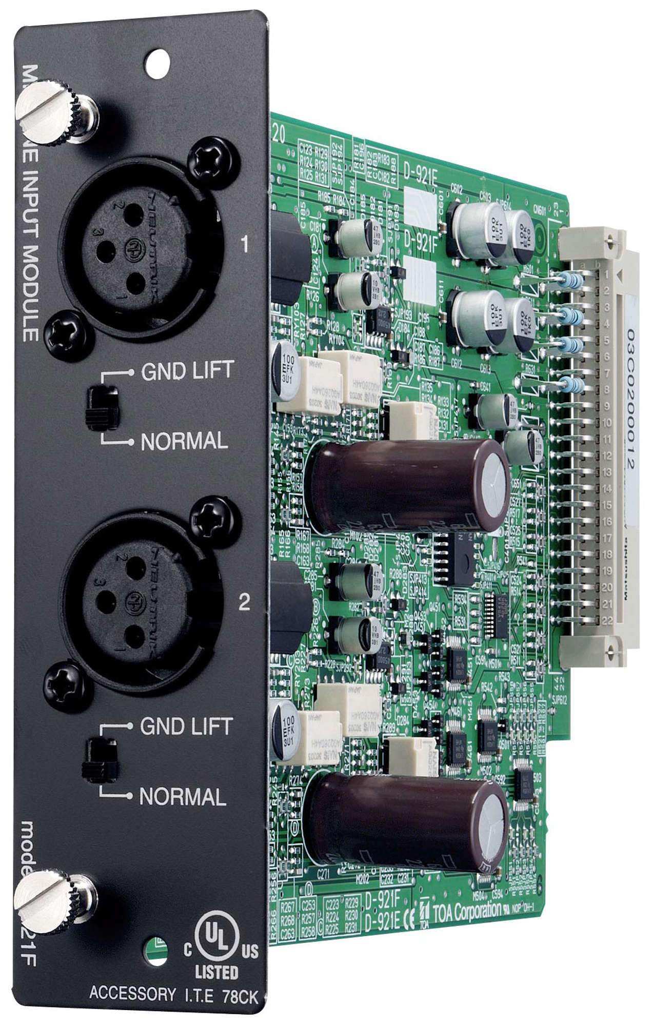 TOA Electronics Mic/Line Input Module (24 bits monaural type) - D-921F Audio Components TOA