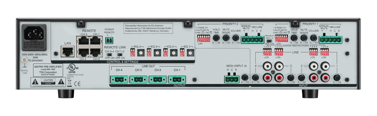 TOA Electronics Mixer Pre Amplifier - MM-700F-AM 3CU - Creation Networks