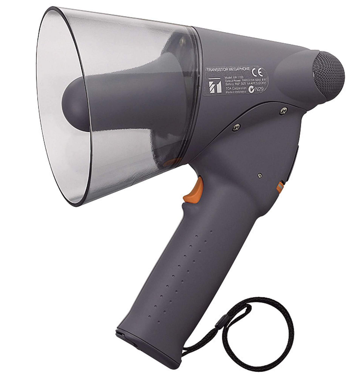 TOA Electronics Splash-Proof 6W Handheld Megaphone (Dark Gray) - ER-1206 - Creation Networks