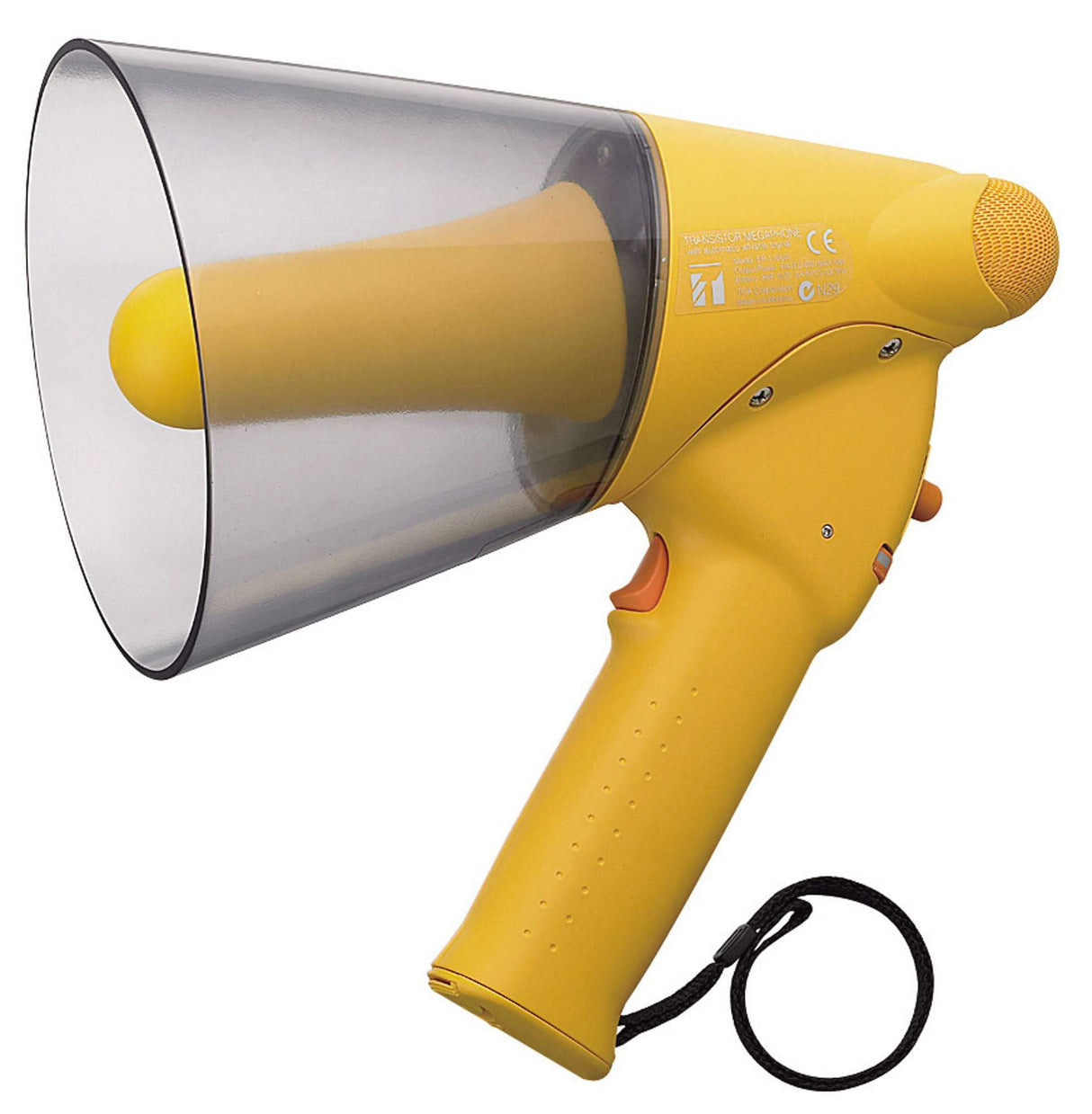 TOA Electronics Splash-Proof 6W Handheld Megaphone with Whistle (Yellow) - ER-1206W - Creation Networks
