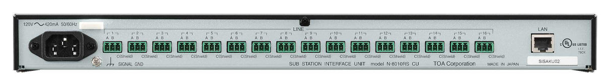 TOA Electronics Sub-station Interface Unit - N-8010RS CU - Creation Networks