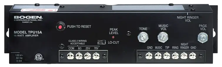 Bogen TPU15A Telephone Paging Amplifier (15-Watt)