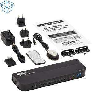 Tripp Lite HDMI USB KVM SWITCH 4-PORT 4K 60HZ HDR HDCP 2.2 IR USB SHARING - B005-HUA4 - Creation Networks