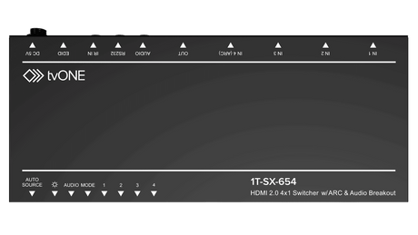 tvONE 4x1 4K60 HDMI 2.0 Ultra slim switcher with HDCP 2.2 - 1T-SX-654 - Creation Networks