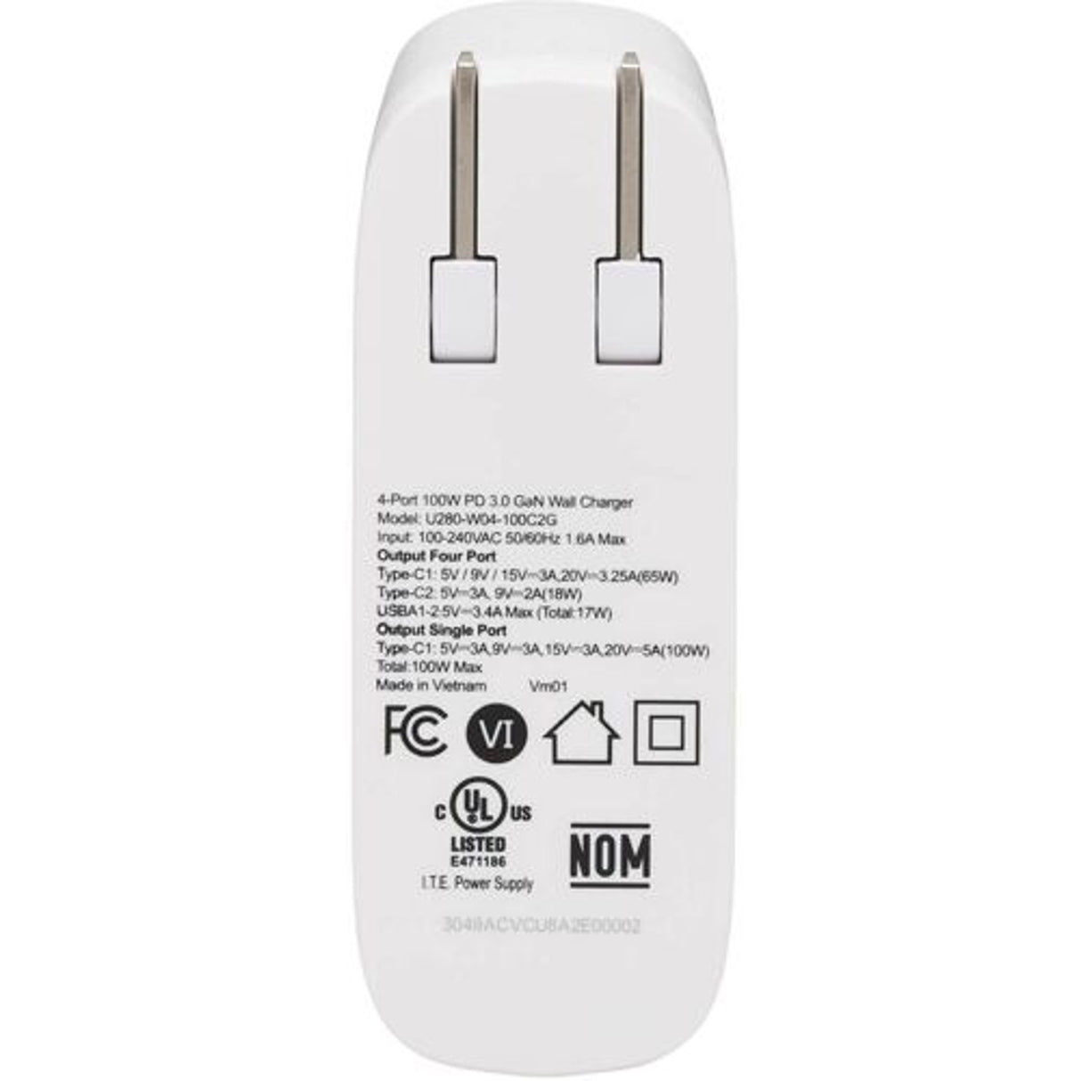 Eaton U280-W04-100C2G – 4-Port 100W GaN Wall Charger