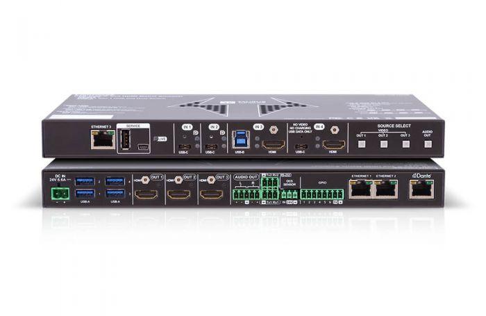 LightWare UCX-4x3-HC40-BD Universal Matrix Switcher with USB-C Connectivity and Dante USB Audio Bridge - UCX-4x3-HC40-BD