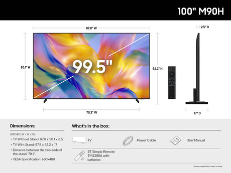 Samsung 100-Inch Mini LED 4K Smart TV – Large-Format Conference Display LED TVs Samsung