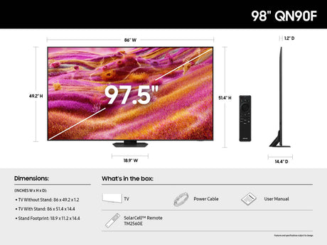 Samsung 98 inch NeoQLED 4K Neo QHDR+ 120Hz WiFi RS-232c (QN90F) LED TVs Samsung