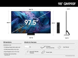 Samsung 98 inch NeoQLED 8K Neo QHDR 8K Pro 120Hz WiFi Bixby RS-232c (QN990F) LED TVs Samsung