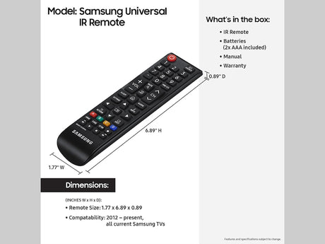 Samsung IR Remote (Consumer) - Compatible with 2024 Samsung CE TVs Accessories Samsung