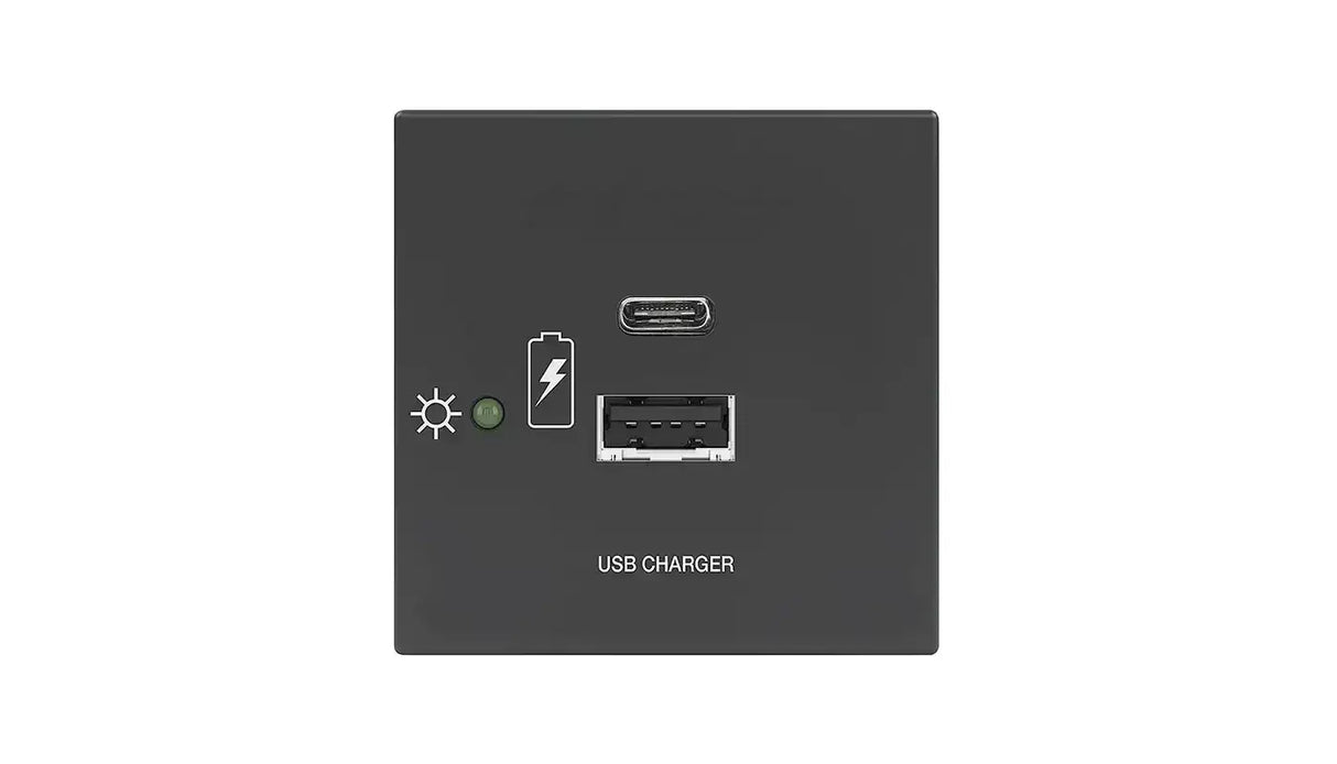 Extron Flex55 USB 311 PowerPlate (1) USB-C & (1) USB-A, Black