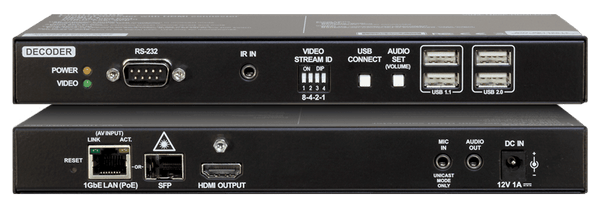 Lightware VINX-110AP-HDMI-DEC AV Over IP Scaling Multimedia Extender with USB K+M, RS-232 and IR - 91810010