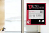 EPS 74 white ePaper room sign with custom branded faceplate