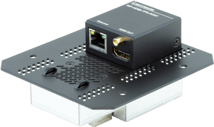 Lightware WP-HDMI-TPS-RX97-FP-8AT Wallplate (WP) TPS Extender for Single CATx Cable with PoE - 91540094