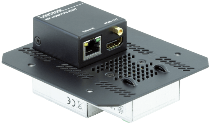 Lightware WP-HDMI-TPS-RX97-FP-8AT Wallplate (WP) TPS Extender for Single CATx Cable with PoE - 91540094