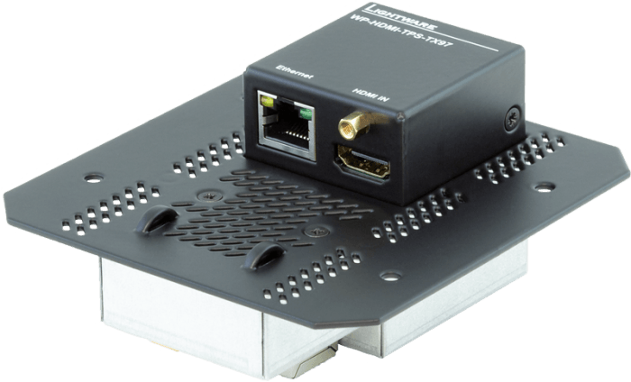 Lightware WP-HDMI-TPS-TX97-FP-8AT Wallplate (WP) TPS Extender for Single CATx Cable with PoE - 91540090