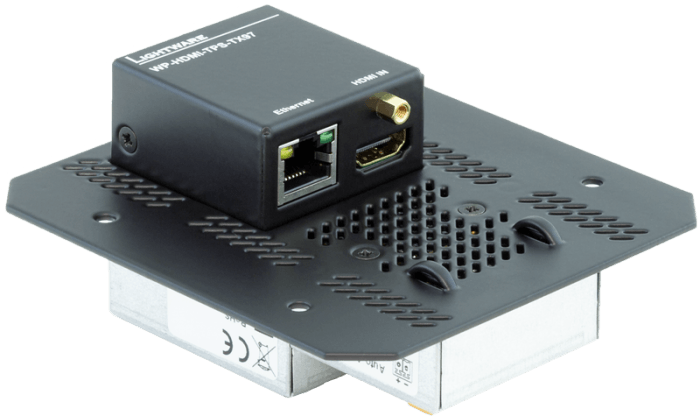 Lightware WP-HDMI-TPS-TX97-FP-8AT Wallplate (WP) TPS Extender for Single CATx Cable with PoE - 91540090