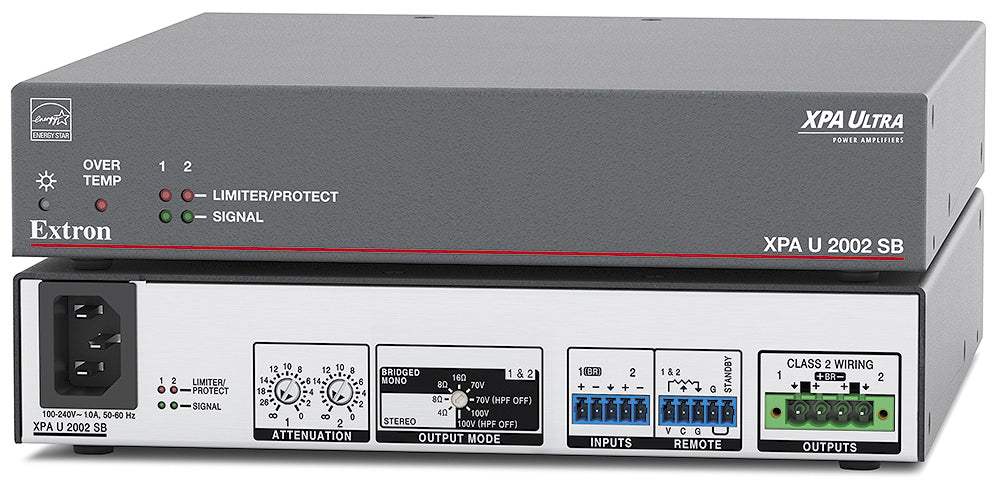 Extron XPA U 2002 SB Two Channel Bridgeable Output Amplifier 200/400 Watts Per Channel