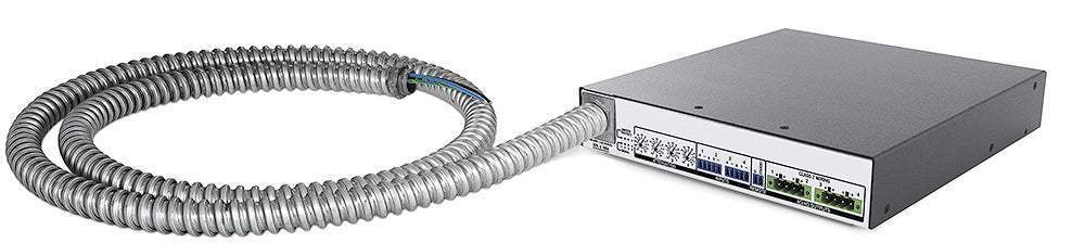 Extron XPA U 1004 is an ENERGY STAR® qualified 4-channel amplifier delivering 100W per channel in a compact, plenum-rated half-rack 1U enclosure—includes rack mount hardware.
