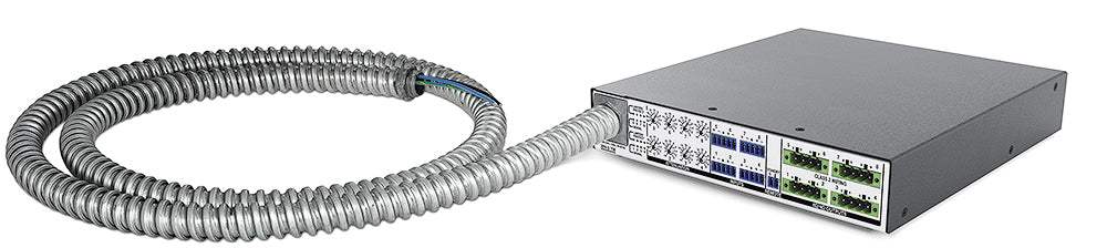 Extron XPA U 758 is an ENERGY STAR® qualified 8-channel amplifier delivering 75W per channel in a compact, plenum-rated half-rack 1U enclosure—includes rack mount hardware for streamlined AV installs.
