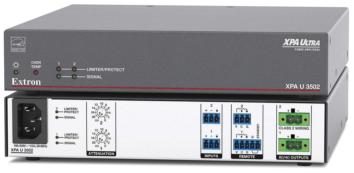 Extron XPA U 3502 Two Channel Audio Power Amplifier 350 Watts Per Channel