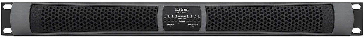 Extron XPA U 2008 FX delivers 200 watts per channel into 8Ω, 4Ω, 70V, and 100V loads—ideal for multi-zone commercial AV systems needing high-efficiency audio amplification.